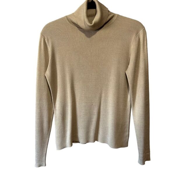 Ann Taylor Silk Long Sleeved Turtleneck - Picture 2 of 9